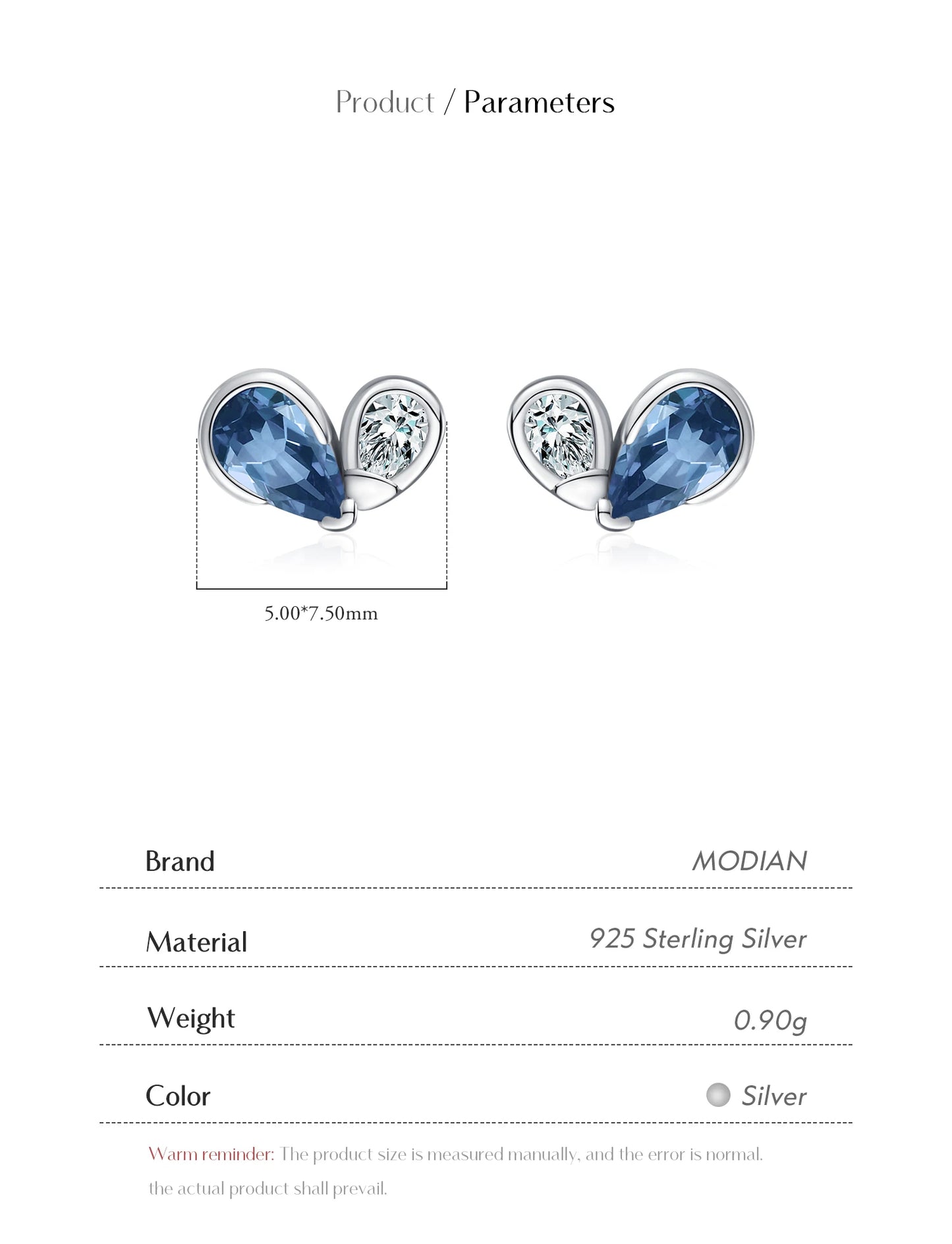 Colorful Heart Sterling Silver Stud Earrings