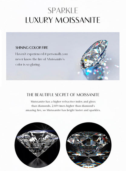 Three-Stone Moissanite Sterling Silver Chevron Ring