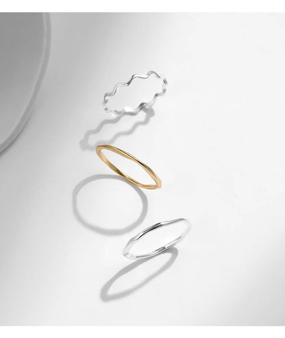 Faceted Stackable Sterling Silver Ring