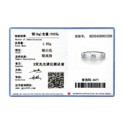 Classic Round Moissanite Sterling Silver Ring