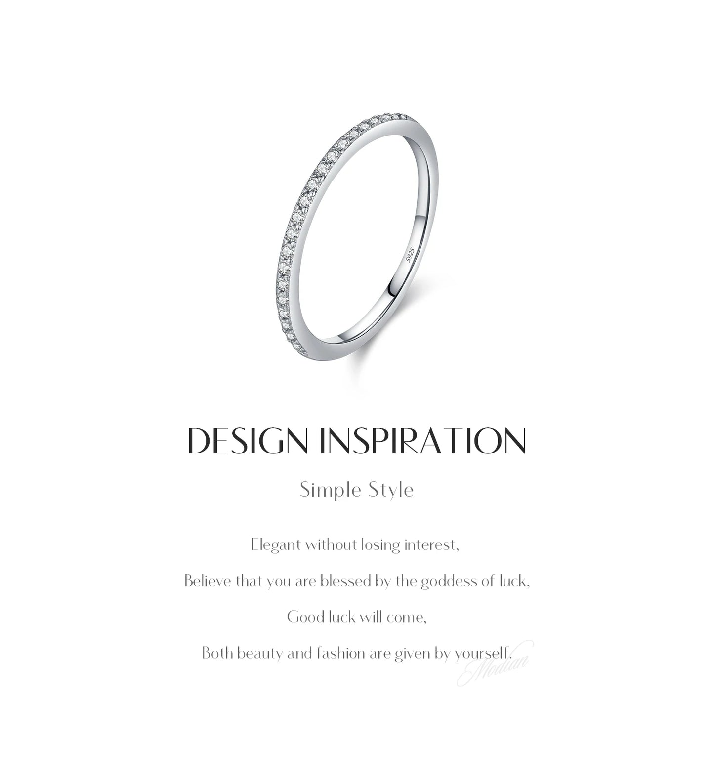 Moissanite Eternity Sterling Silver Band Ring