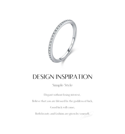 Moissanite Eternity Sterling Silver Band Ring