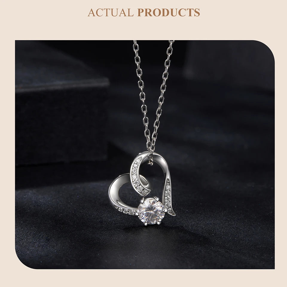 Moissanite Heart Pendant Necklace