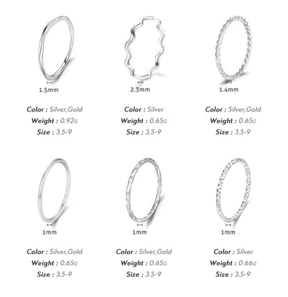 Faceted Stackable Sterling Silver Ring