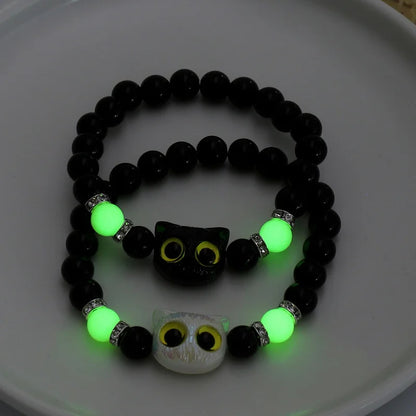 Luminous Cat Friendship Bracelet & Necklace Set