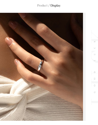 Classic Round Moissanite Sterling Silver Ring