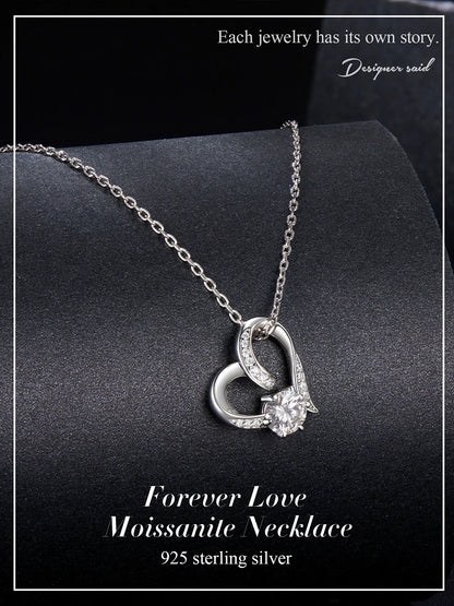 Moissanite Heart Pendant Necklace