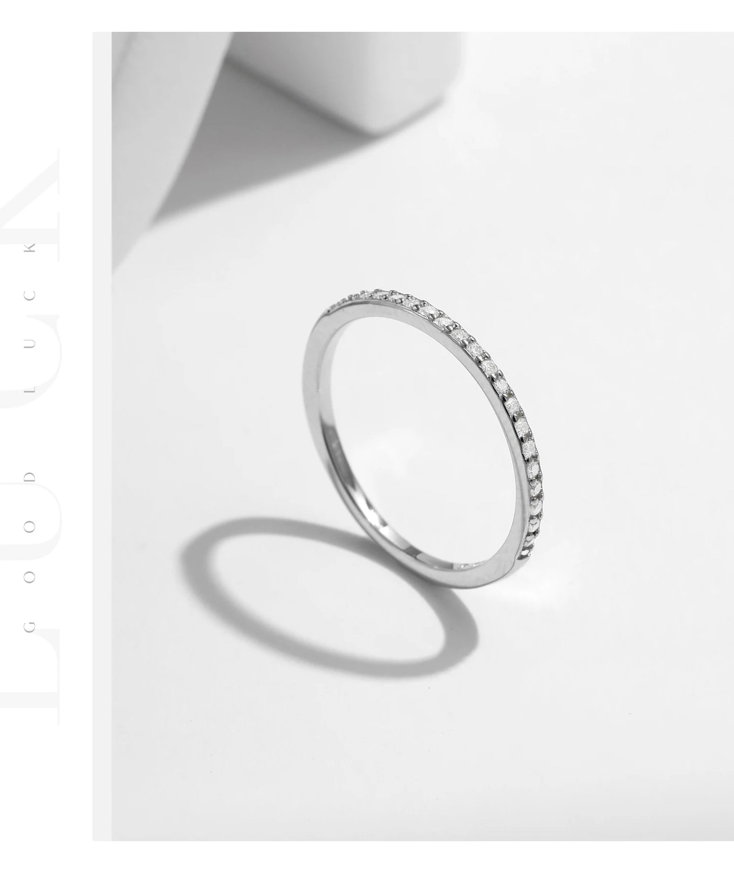 Moissanite Eternity Sterling Silver Band Ring