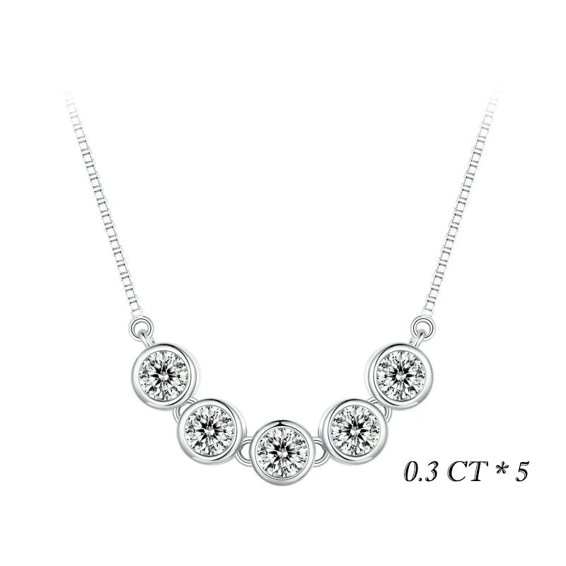 1ct Bezel Moissanite Sterling Silver Pendant Necklace