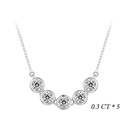 1ct Bezel Moissanite Sterling Silver Pendant Necklace
