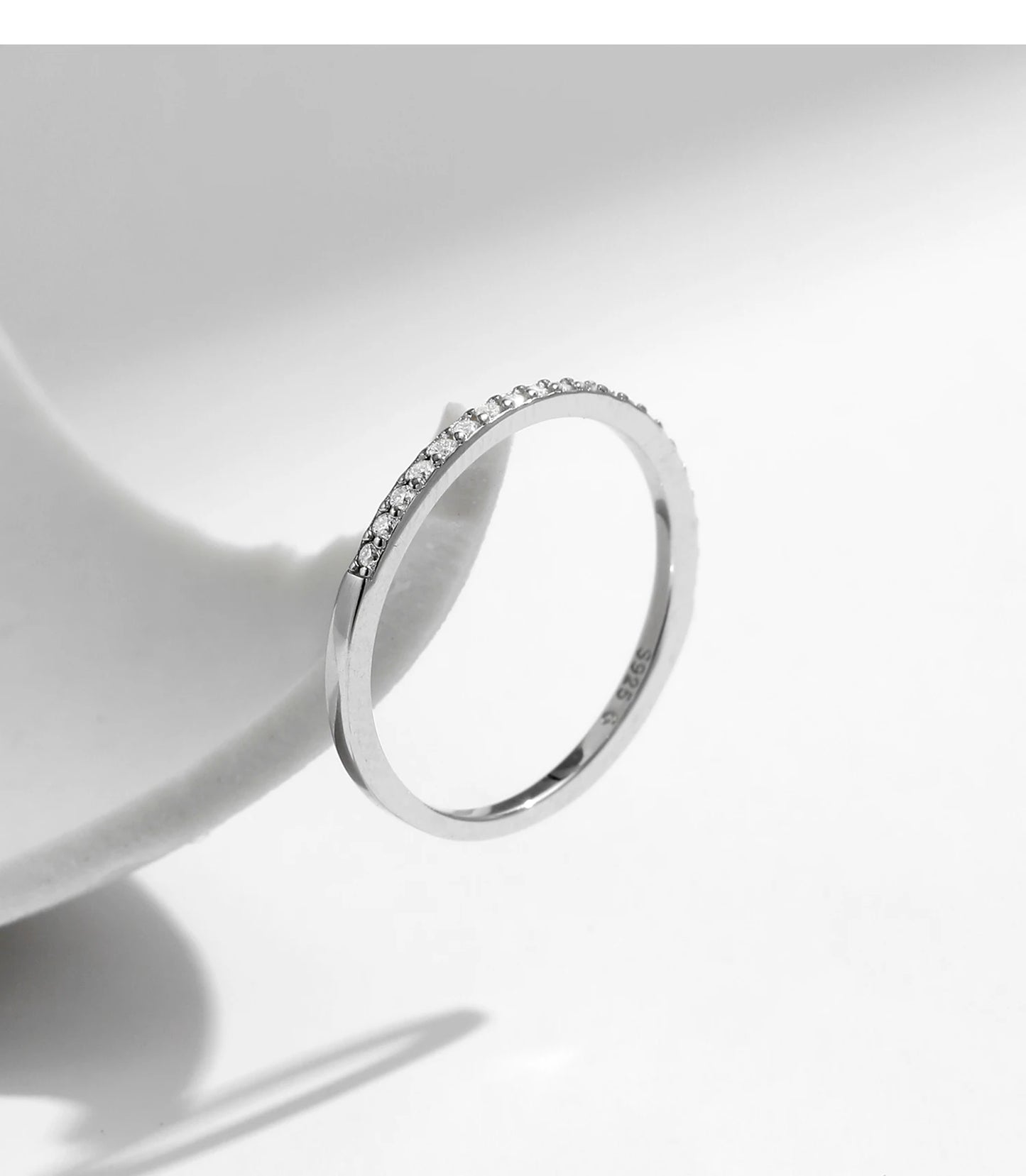 Moissanite Eternity Sterling Silver Band Ring
