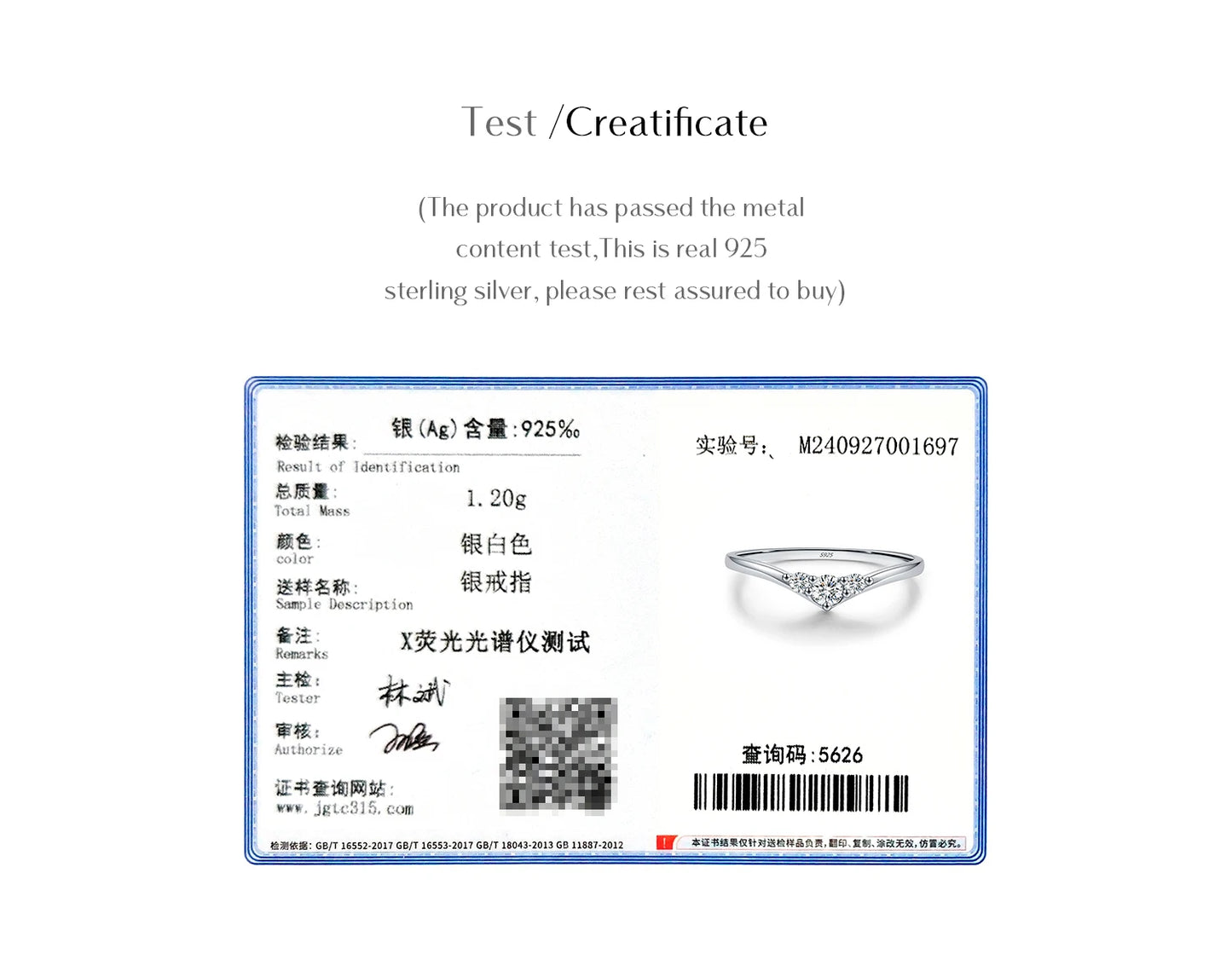 Three-Stone Moissanite Sterling Silver Chevron Ring