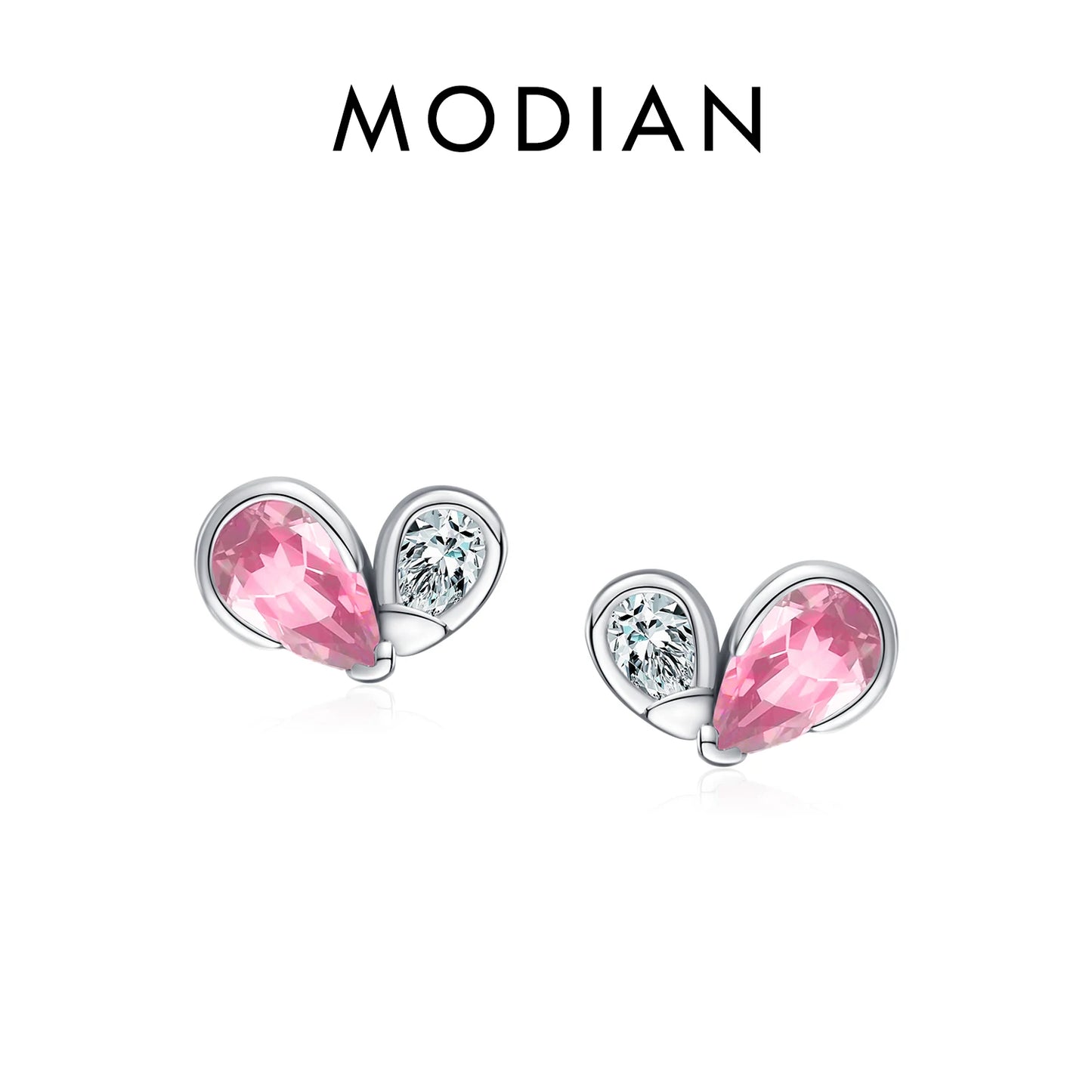 Colorful Heart Sterling Silver Stud Earrings