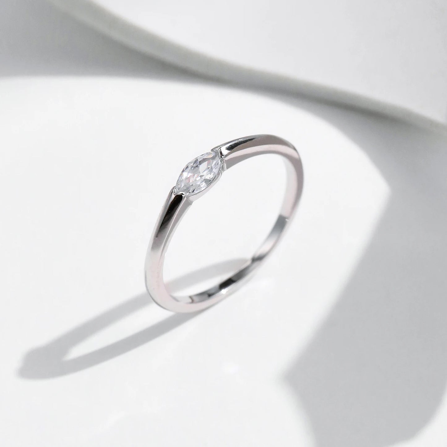 Marquise Cubic Zirconia Sterling Silver Ring