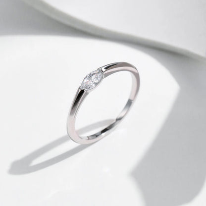 Marquise Cubic Zirconia Sterling Silver Ring