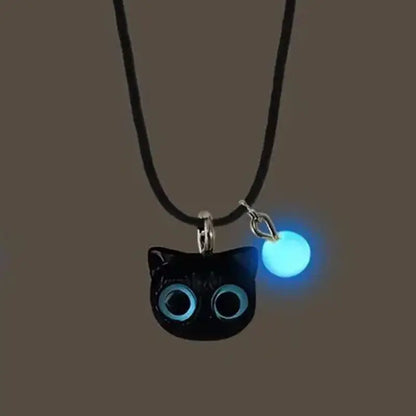 Luminous Cat Friendship Bracelet & Necklace Set