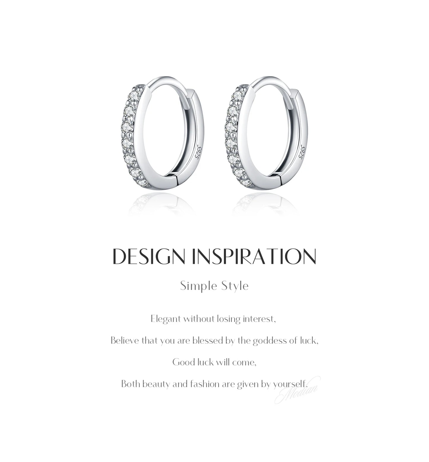 Moissanite Pavé Sterling Silver Hoop Earrings