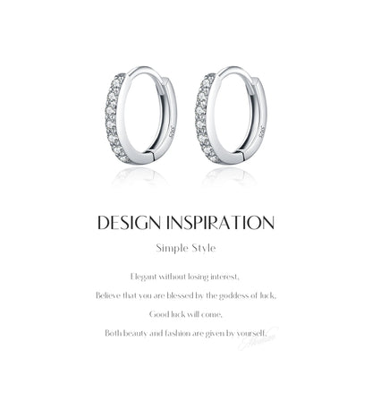 Moissanite Pavé Sterling Silver Hoop Earrings