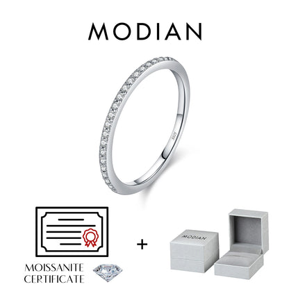 Moissanite Eternity Sterling Silver Band Ring