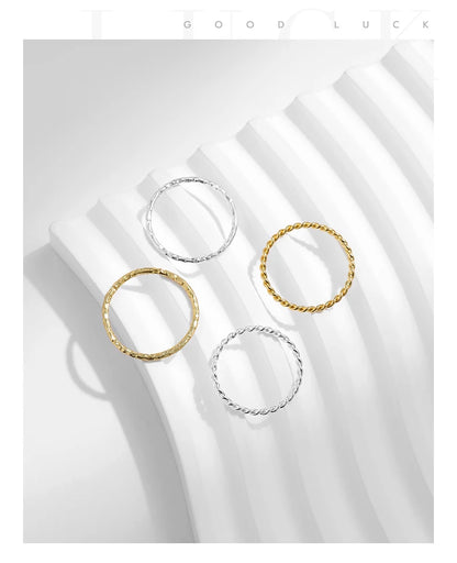 Faceted Stackable Sterling Silver Ring