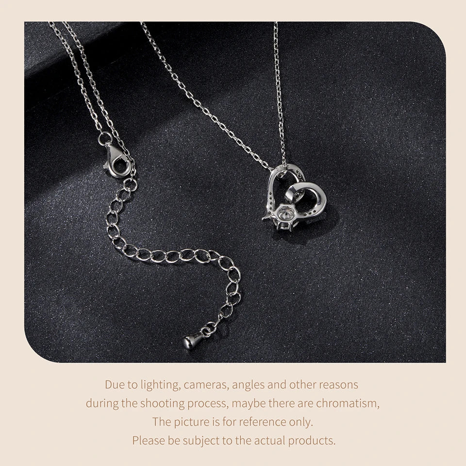 Moissanite Heart Pendant Necklace