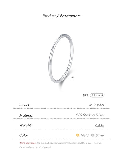 Minimalist Stackable Sterling Silver Ring