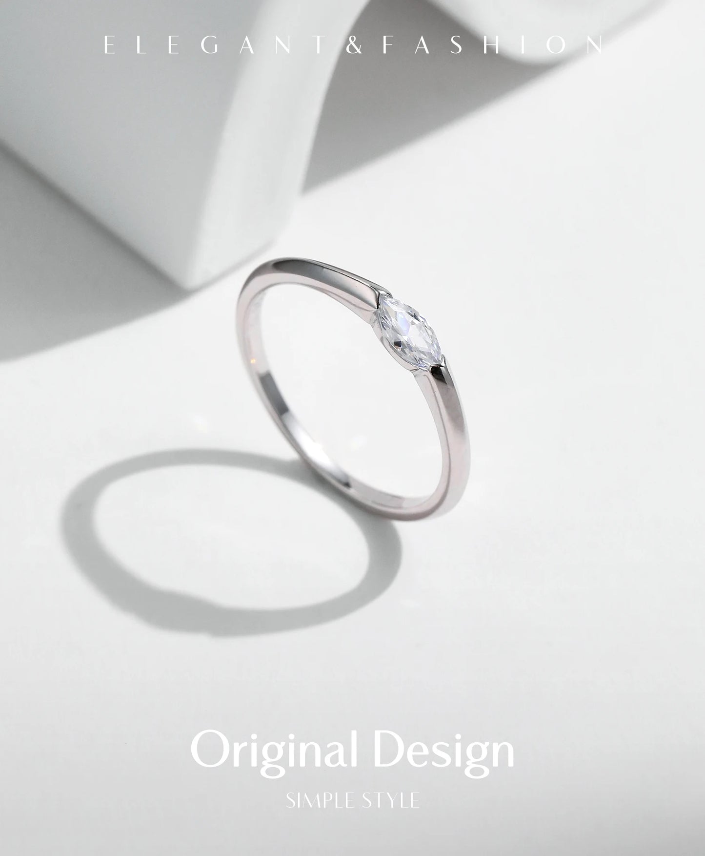 Marquise Cubic Zirconia Sterling Silver Ring