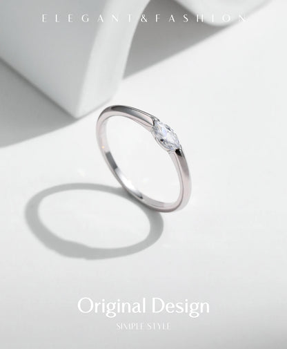 Marquise Cubic Zirconia Sterling Silver Ring
