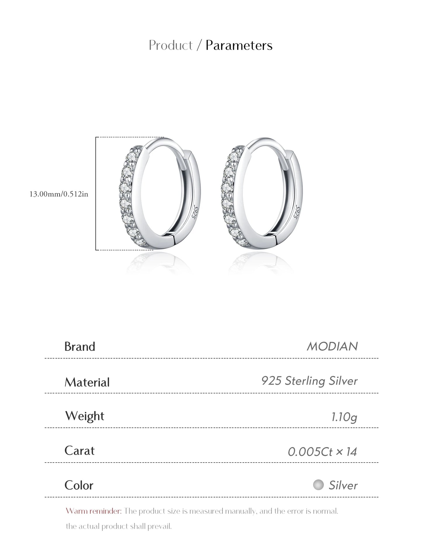 Moissanite Pavé Sterling Silver Hoop Earrings
