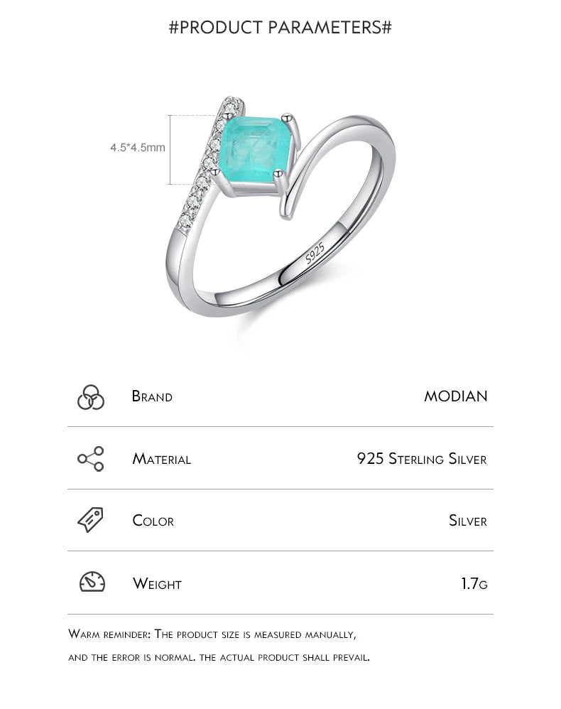 Aqua Tourmaline Sterling Silver Ring