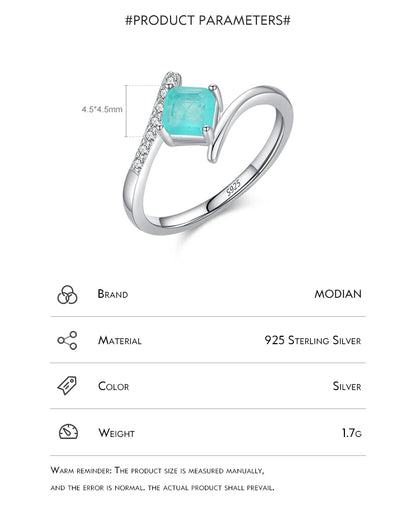 Aqua Tourmaline Sterling Silver Ring