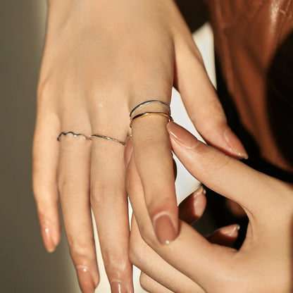 Faceted Stackable Sterling Silver Ring