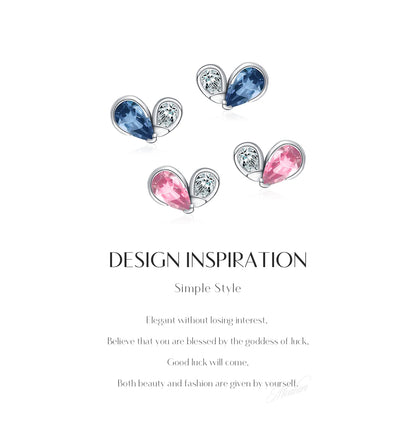 Colorful Heart Sterling Silver Stud Earrings