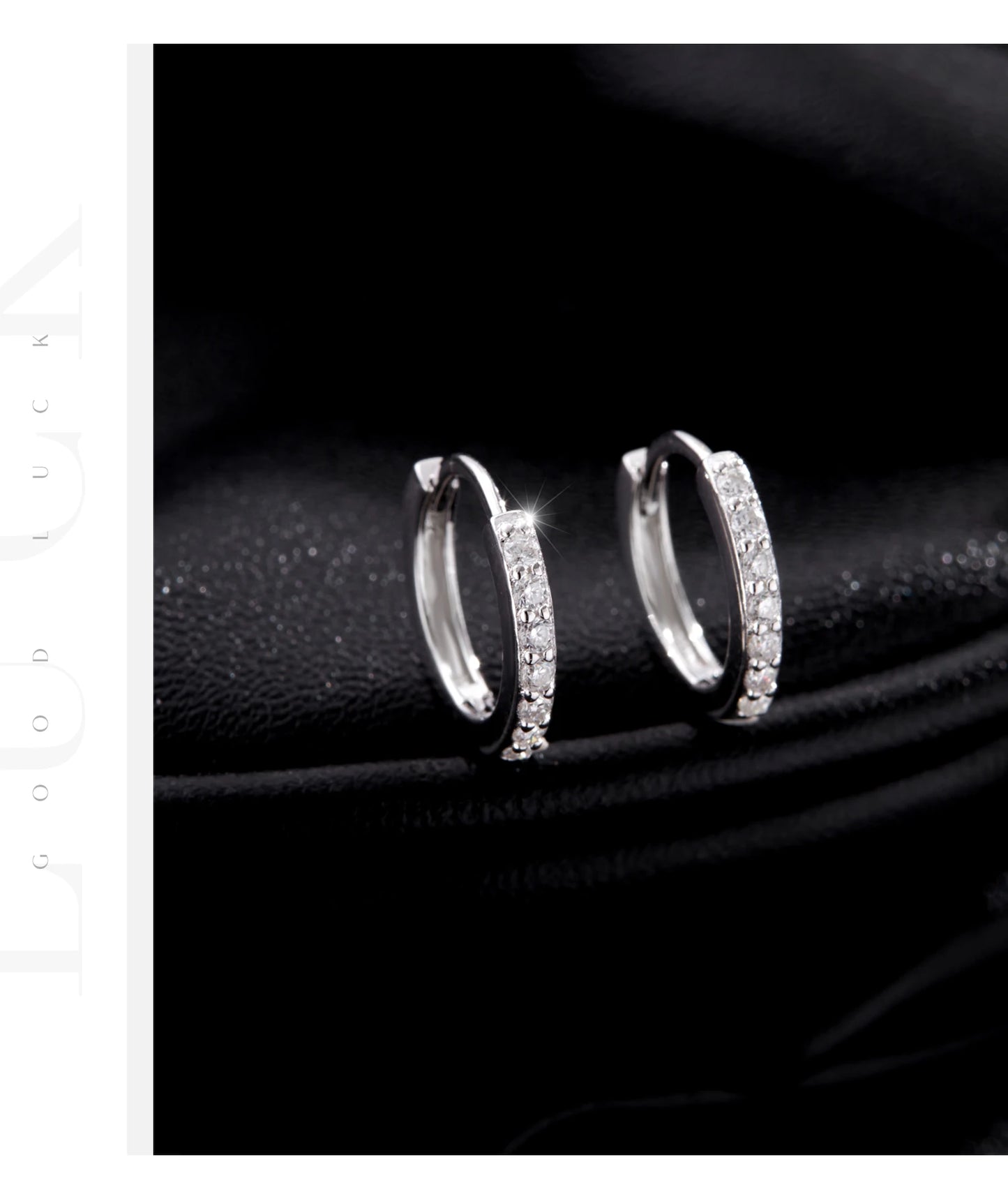 Moissanite Pavé Sterling Silver Hoop Earrings