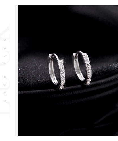 Moissanite Pavé Sterling Silver Hoop Earrings