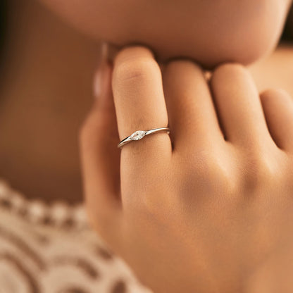 Marquise Cubic Zirconia Sterling Silver Ring